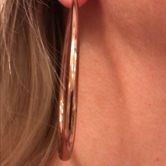 STYLISH FOSSIL ROSE GOLD BRAND NEW SHINY HOOPS! 😍 - Picture 6 of 7